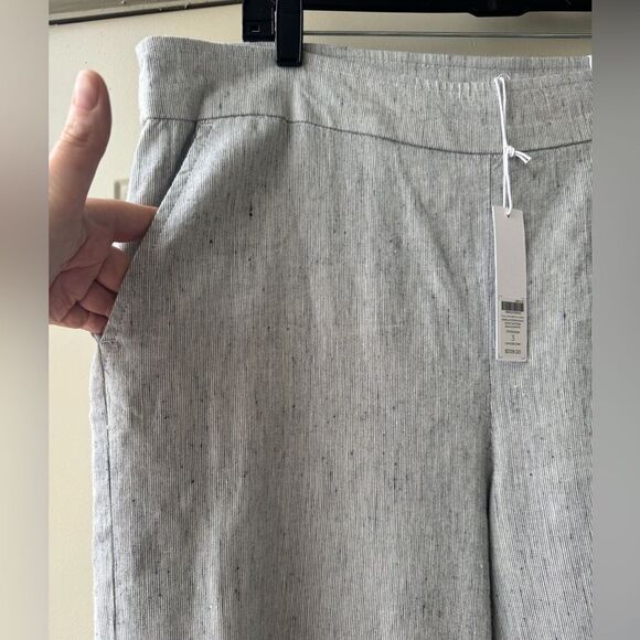 Chicos Linen-Blend Stretch Amelia Stripe Pants Size 3 - Picture 6 of 16